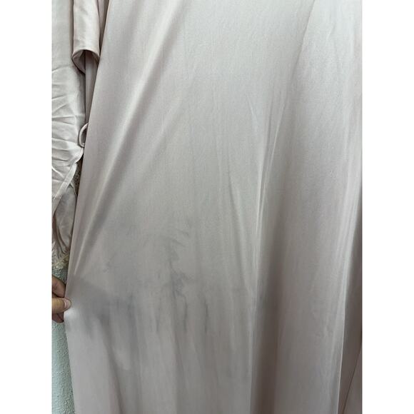 Jrs by Barad Womens Robe Size 9 Pink Maxi Silky Lace VTG Open Front Long Sleeve - Picture 11 of 16